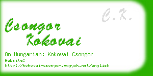 csongor kokovai business card